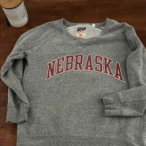 Vintage League Nebraska Gray Crewneck Sweatshirt  runs small